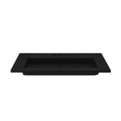 Native Trails 48" Capistrano ADA Vanity Top with Integral Trough Sink in Charcoal, 8" Widespread Faucet Cutout, NSVT48-C
