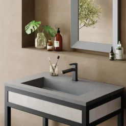 Native Trails 36" Capistrano ADA Vanity Top with Integral Trough Sink in Ash, Single Faucet Cutout, NSVT36-A1