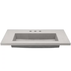 Native Trails 36" Capistrano ADA Vanity Top with Integral Trough Sink in Ash, 8" Widespread Faucet Cutout, NSVT36-A