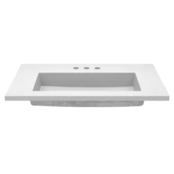 Native Trails 36" Capistrano ADA Vanity Top with Integral Trough Sink in Pearl, 8" Widespread Faucet Cutout, NSVT36-P
