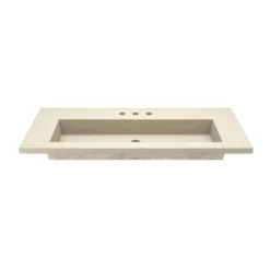 Native Trails 48" Capistrano ADA NativeStone Vanity Top and Trough Sink in Sand, 3 Faucet Holes, NSVT48-D