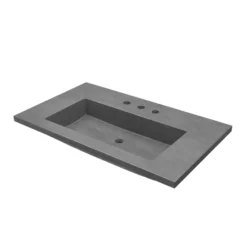 Native Trails 36" Capistrano ADA Vanity Top with Integral Trough Sink in Slate, 8" Widespread Faucet Cutout, NSVT36-S