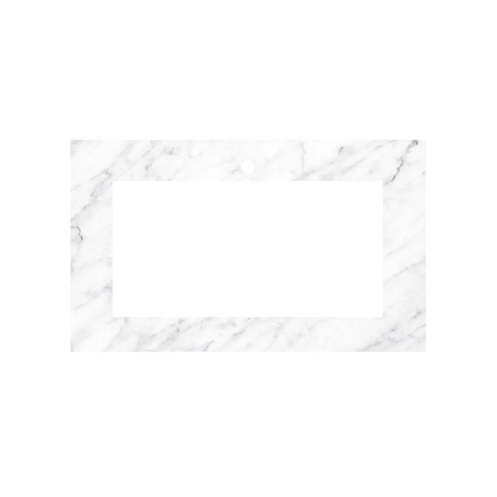 Native Trails 36" Carrara Vanity Top, 28x14 Cutout for Trough with Single or No Faucet Hole, VT36-T2814-CA-1