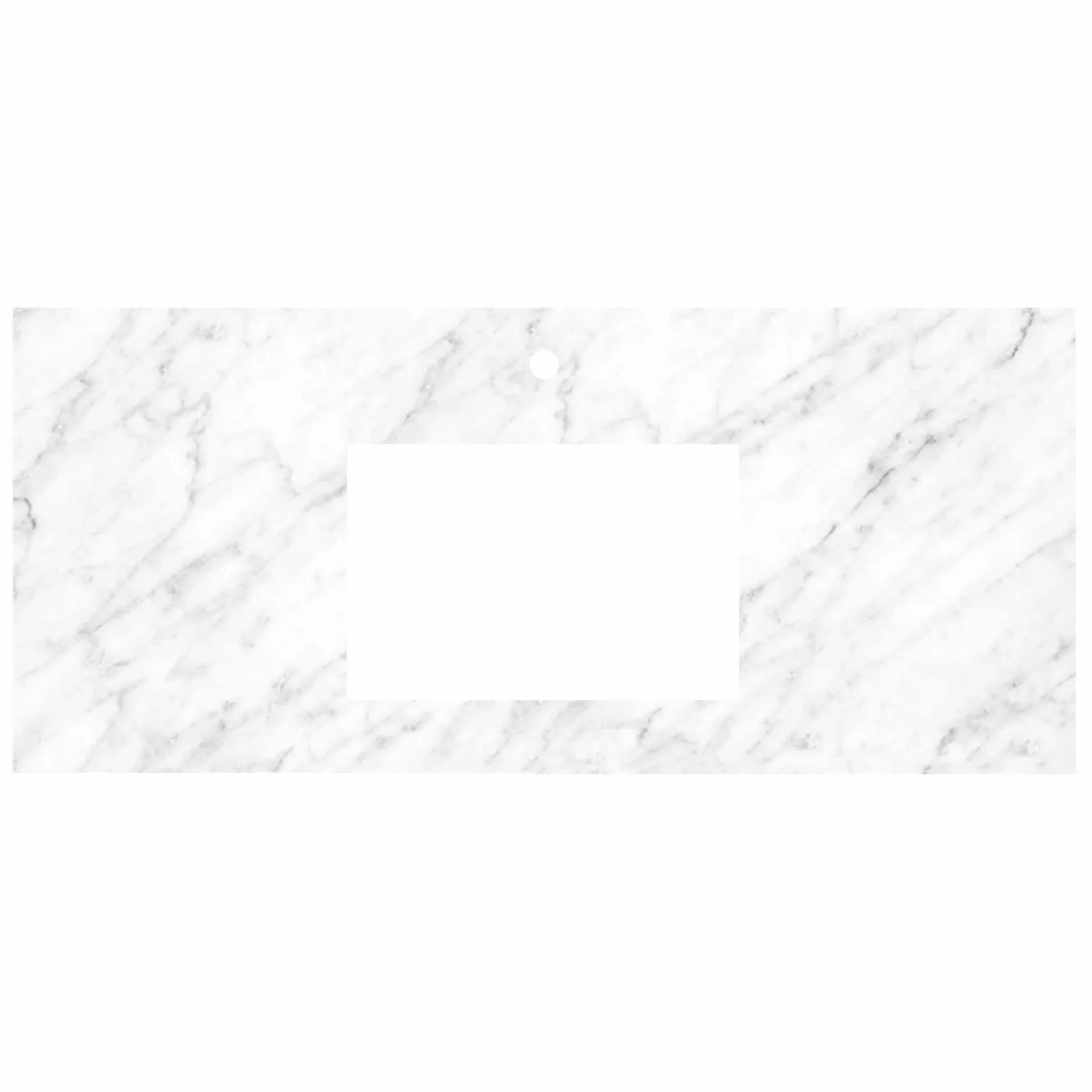 Native Trails 48" Carrara Vanity Top, Rectangle 18x12 with Single Faucet Hole, VT48-R1812-CA-1