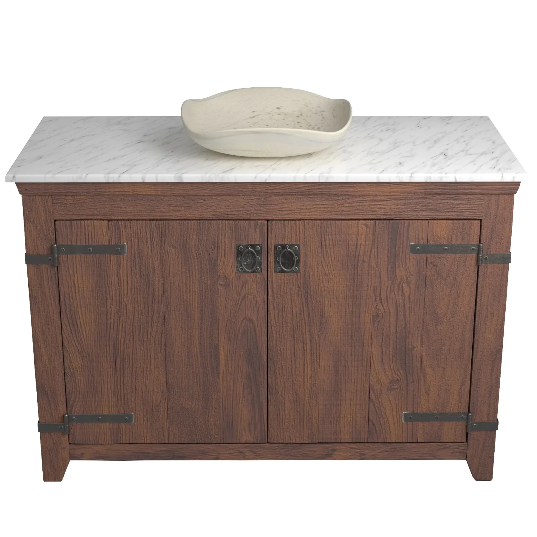 Native Trails 48" Carrara Vanity Top, Vessel with No Faucet Hole, VT48-V-CA-0