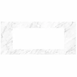 Native Trails 48" Carrara Vanity Top, 34x14 Cutout for Trough with Single or No Faucet Hole, VT48-T3414-CA-1