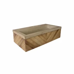 Native Trails 36" Chardonnay Floating Vanity with NativeStone Trough in Earth, VNW191-NSL3619-E