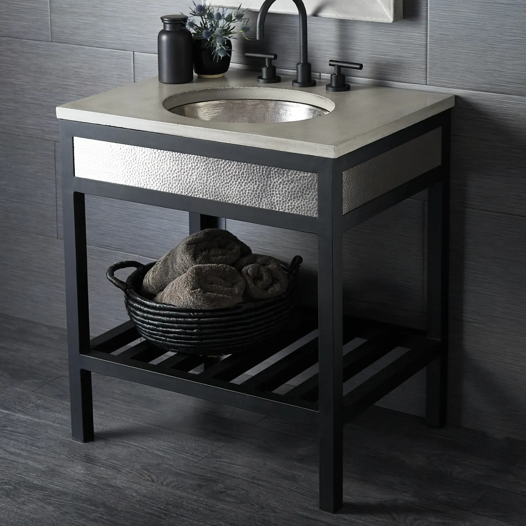 Native Trails 30" Cuzco Freestanding Vanity Base in Brushed Nickel, VNR305