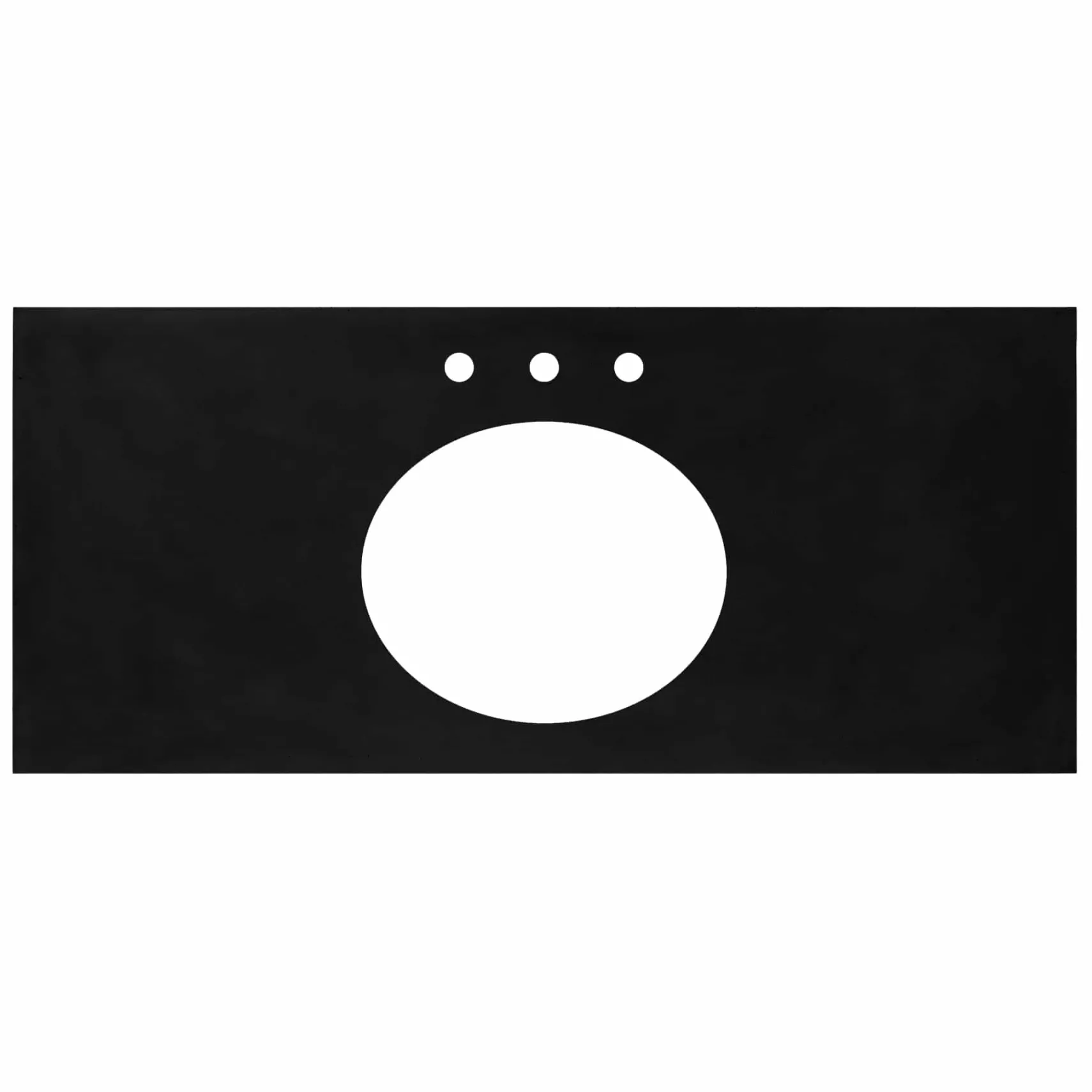 Native Trails 48" Native Stone ADA Vanity Top, Charcoal, Oval with 3 Faucet Holes, VT48-O1714-C-3