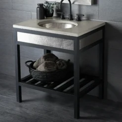 Native Trails 30" NativeStone Vanity Top, Ash, Oval with 3 Faucet Holes, VT30-O1714-A-3