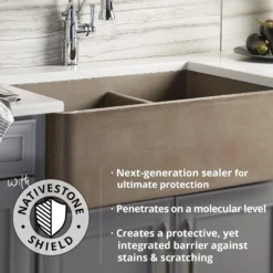 Native Trails 48" NativeStone Vanity Top, Slate, Oval with 3 Faucet Holes, VT48-O1714-S-3