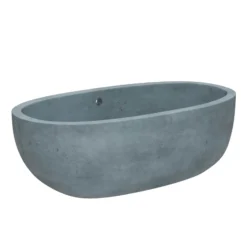 Native Trails 66" NativeStone Concrete Avalon Freestanding Bathtub, Ocean, NST6636-O