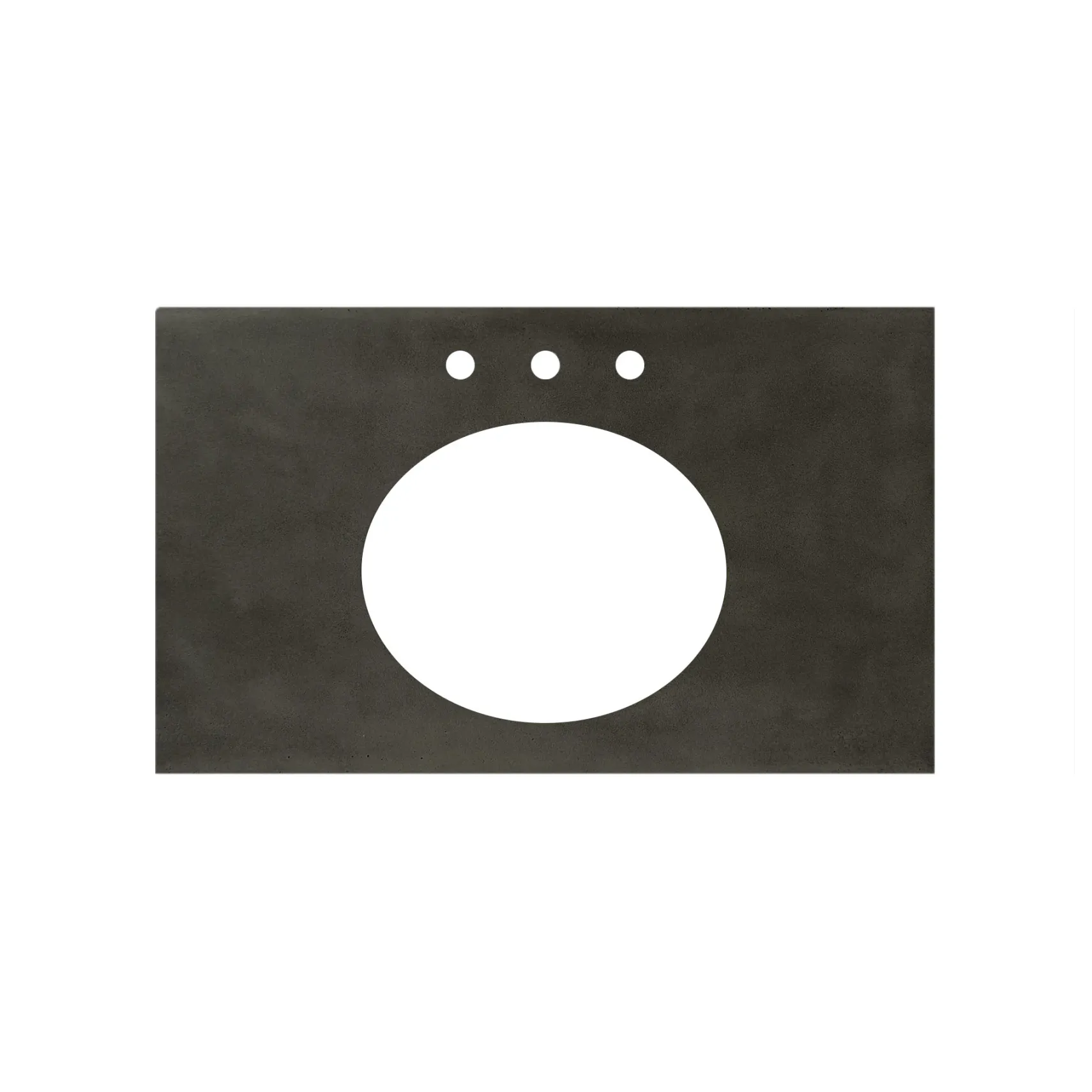 Native Trails 36" NativeStone Vanity Top, Slate, Oval with 3 Faucet Holes, VT36-O1714-S-3