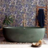 Native Trails 66" NativeStone Concrete Avalon Freestanding Bathtub, Forest, NST6636-F