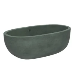 Native Trails 66" NativeStone Concrete Avalon Freestanding Bathtub, Forest, NST6636-F