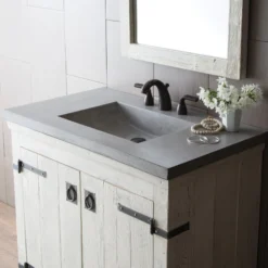 Native Trails 36" NativeStone Palomar Vanity Top with Integral Sink in Ash - 8" Widespread Cutout, NSVNT36-A