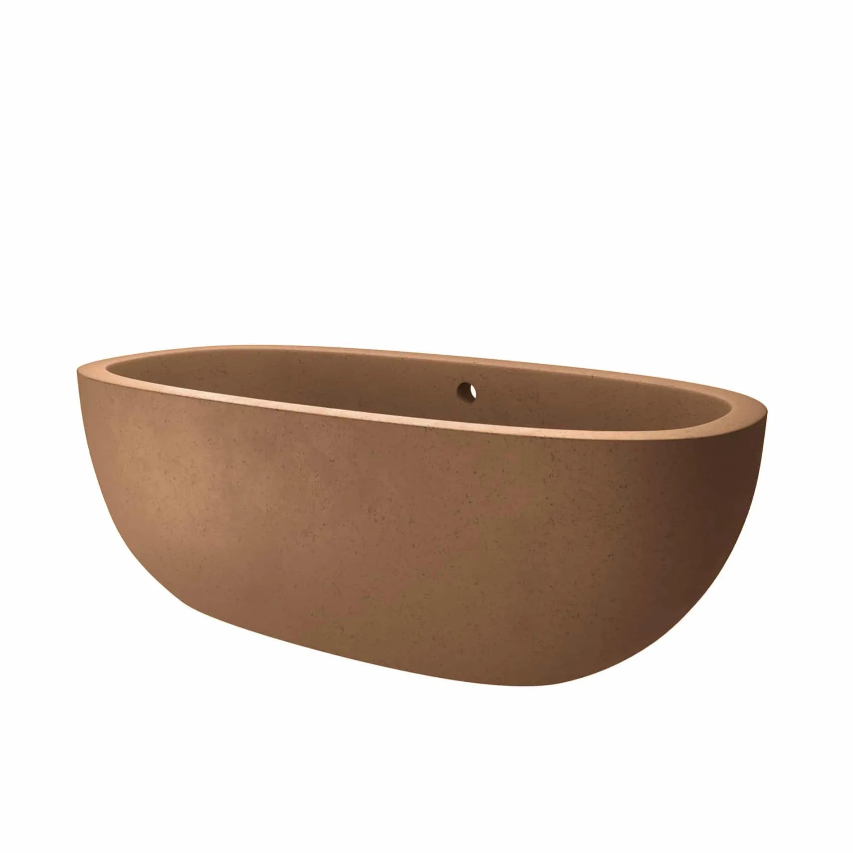 Native Trails 72" NativeStone Concrete Avalon Freestanding Bathtub, Terracotta, NST7236-T