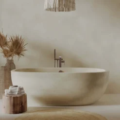 Native Trails 72" NativeStone Concrete Avalon Freestanding Bathtub, Sand, NST7236-D