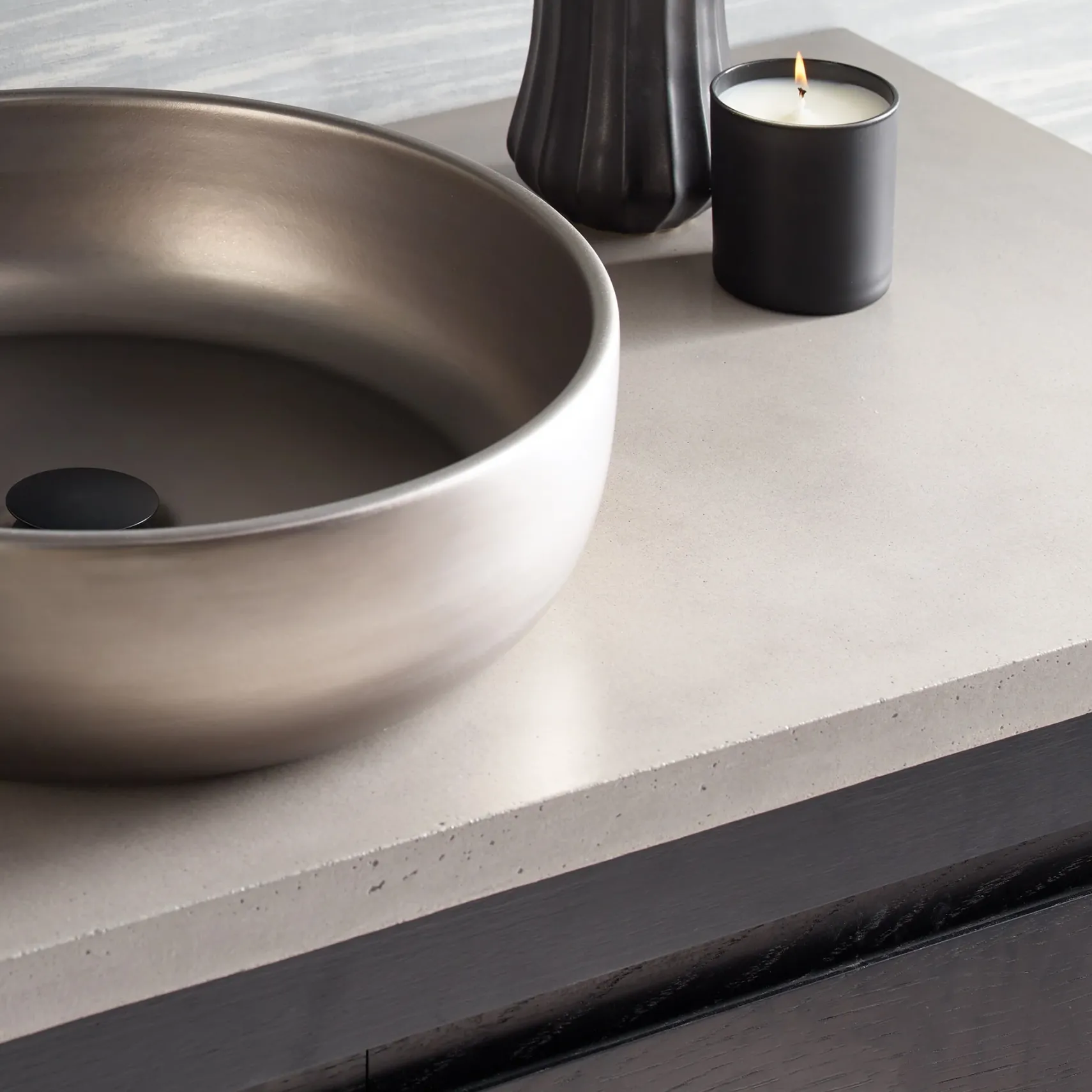 Native Trails 48" NativeStone Vanity Top, Ash, Vessel with Single Faucet Hole, VT48-V-A-1
