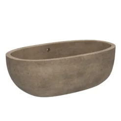 Native Trails 66" NativeStone Concrete Avalon Freestanding Bathtub, Earth, NST6636-E