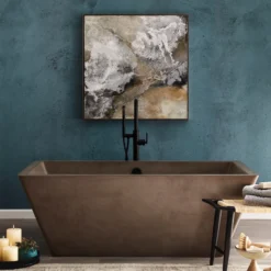 Native Trails 66" NativeStone Concrete Mendocino Bathtub, Earth, NST6634-E