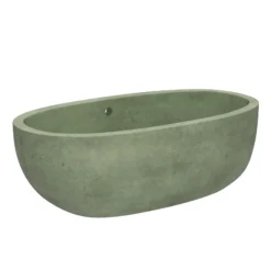 Native Trails 66" NativeStone Concrete Avalon Freestanding Bathtub, Sage, NST6636-G