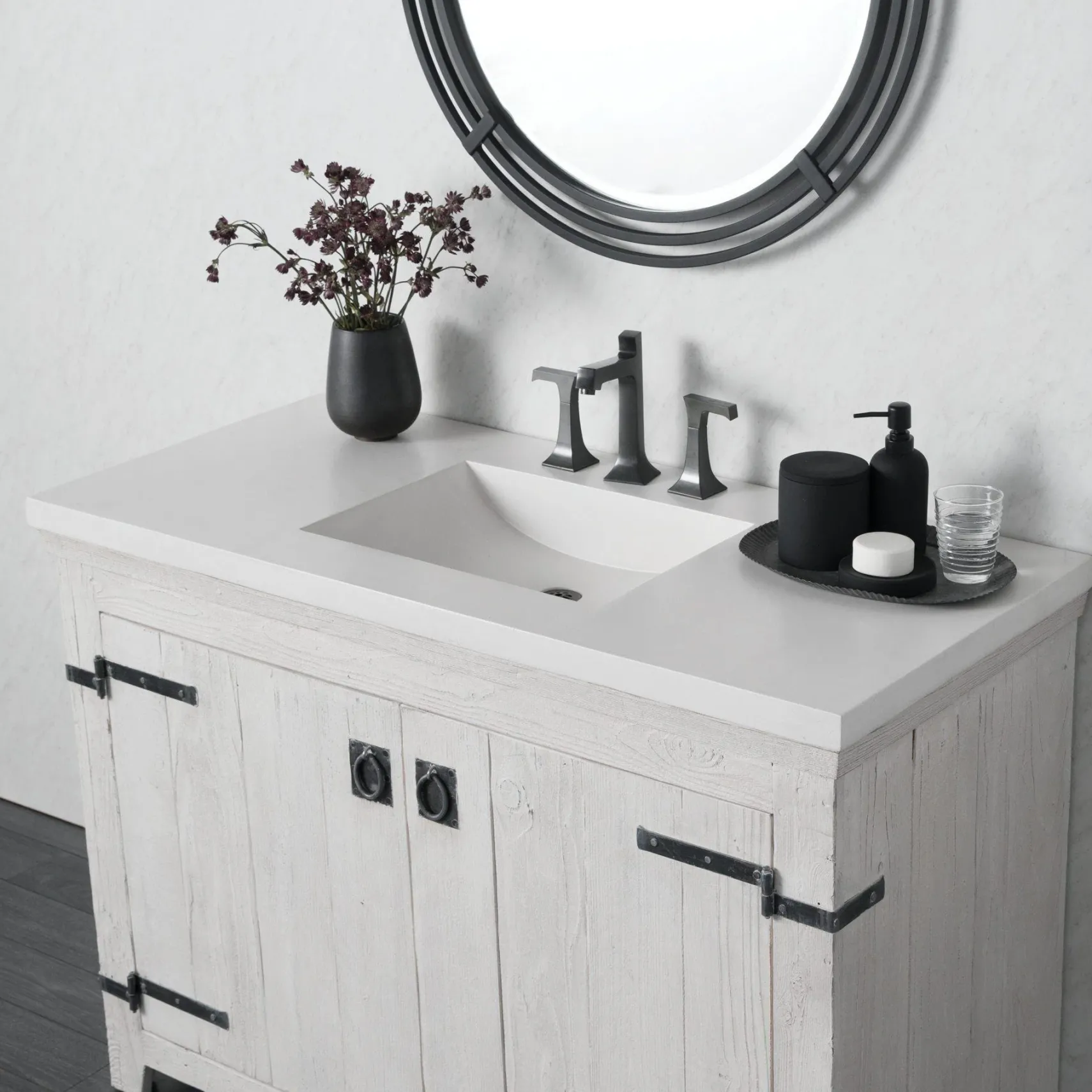 Native Trails 48" NativeStone Palomar Vanity Top with Integral Sink in Pearl - Single Faucet Cutout, NSVNT48-P1