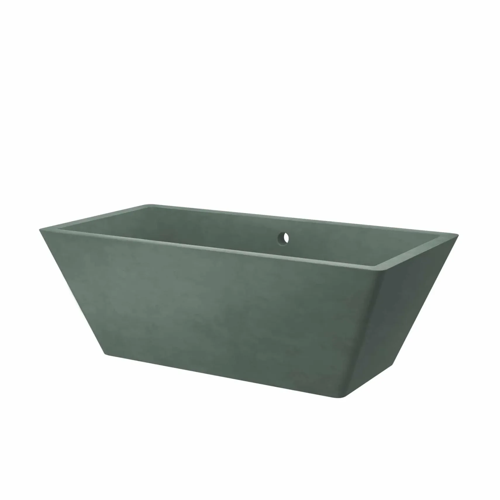 Native Trails 66" NativeStone Concrete Mendocino Freestanding Bathtub, Forest, NST6634-F