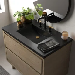 Native Trails 36" Palomar ADA Vanity Top with Integral Sink in Charcoal, 8" Widespread Cutout, NSVNT36-C