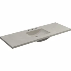 Native Trails 60" Palomar ADA NativeStone Vanity Top and Sink in Ash, 8" Widespread Cutout, NSVNT60-A