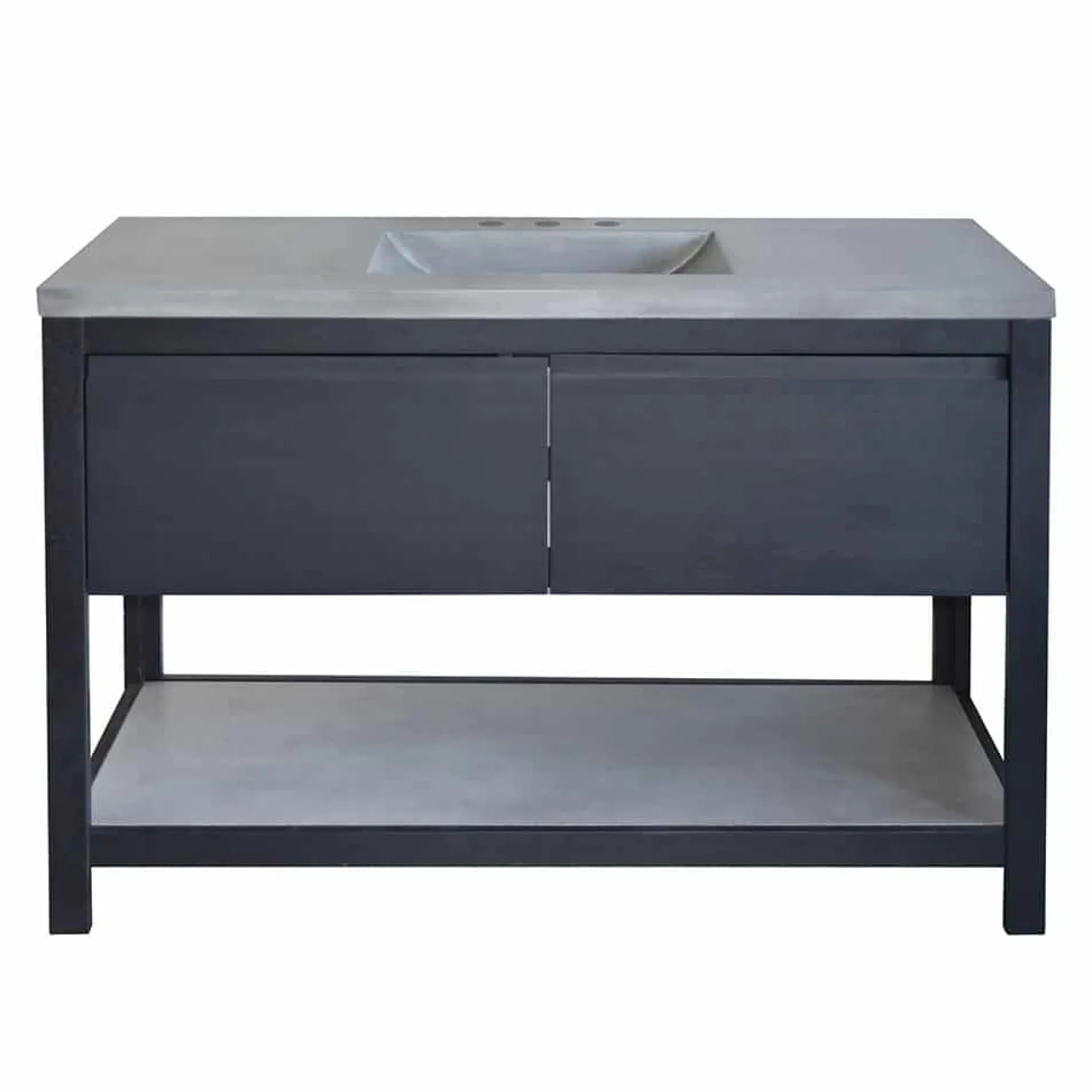 Native Trails 48" Solace Vanity Base in Midnight Oak with Palomar Vanity Top and Sink, Ash, VNO488-A-NSVNT48-A