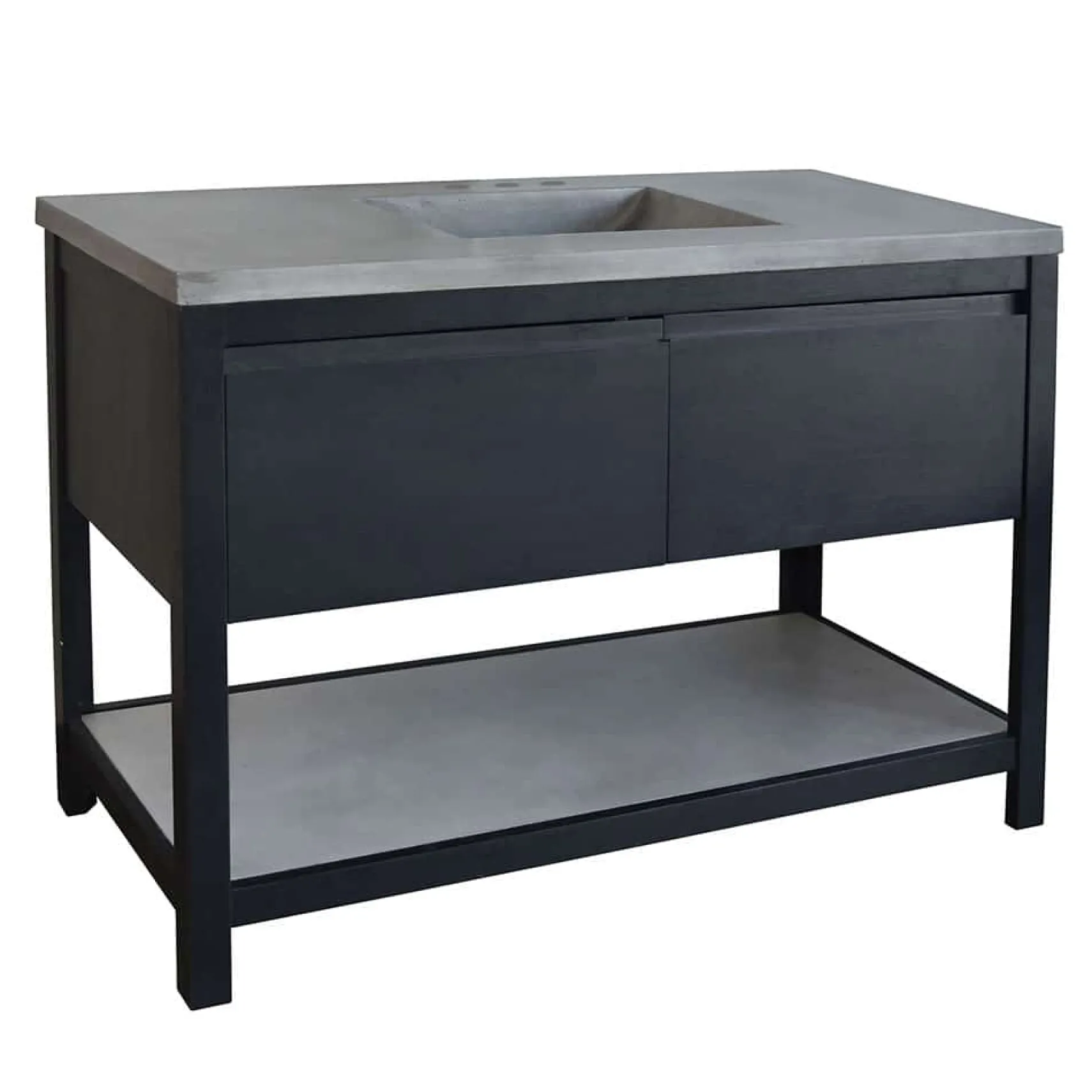 Native Trails 48" Solace Vanity Base in Midnight Oak with Palomar Vanity Top and Sink, Ash, VNO488-A-NSVNT48-A