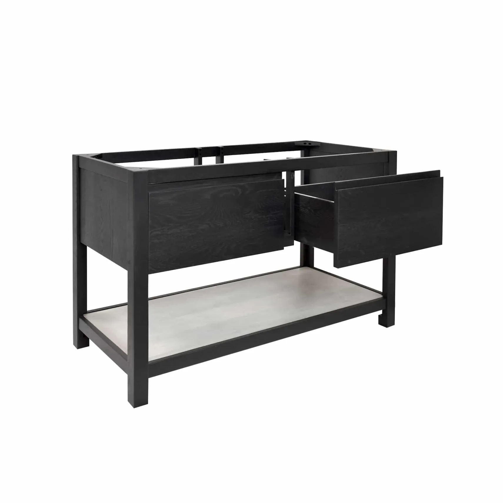 Native Trails 48" Solace Vanity Base in Midnight Oak with Palomar Vanity Top and Sink, Ash, VNO488-A-NSVNT48-A