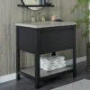 Native Trails 30" Solace Vanity Base in Midnight Oak with Palomar Vanity Top and Sink, Ash, VNO308-A-NSVNT30-A