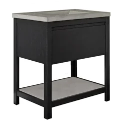 Native Trails 30" Solace Vanity Base in Midnight Oak with Palomar Vanity Top and Sink, Ash, VNO308-A-NSVNT30-A