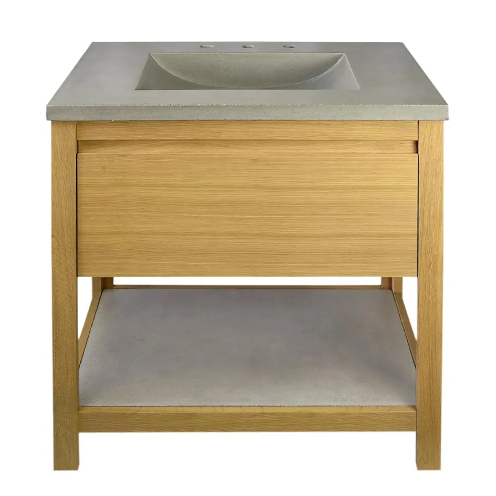 Native Trails 30" Solace Vanity Base in Sunrise Oak with Palomar Vanity Top and Sink, Ash, VNO301-A-NSVNT30-A