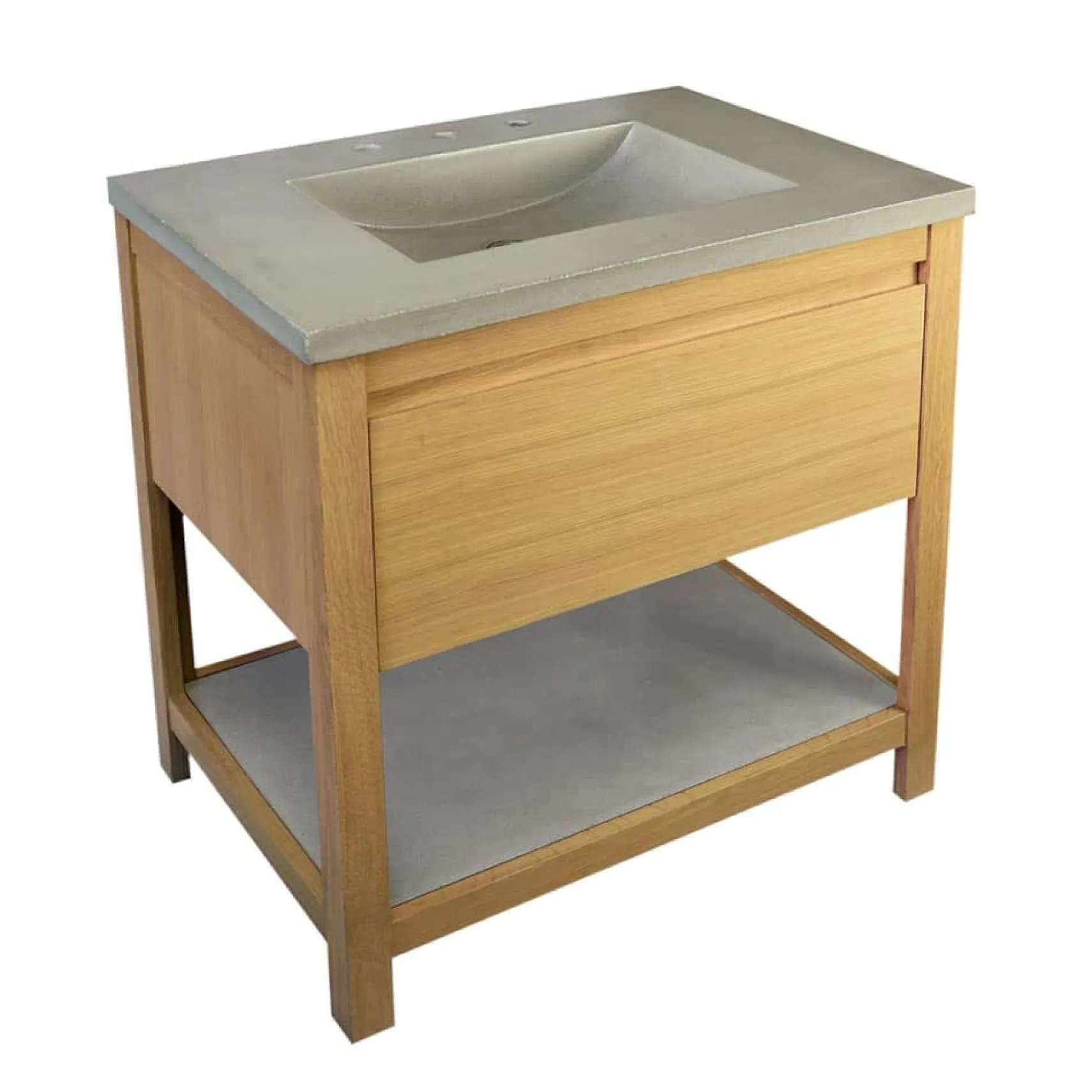 Native Trails 30" Solace Vanity Base in Sunrise Oak with Palomar Vanity Top and Sink, Ash, VNO301-A-NSVNT30-A