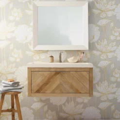 Native Trails 36" Vintner's Floating Wall Mount Vanity Base with Drawer in Chardonnay, VNW201