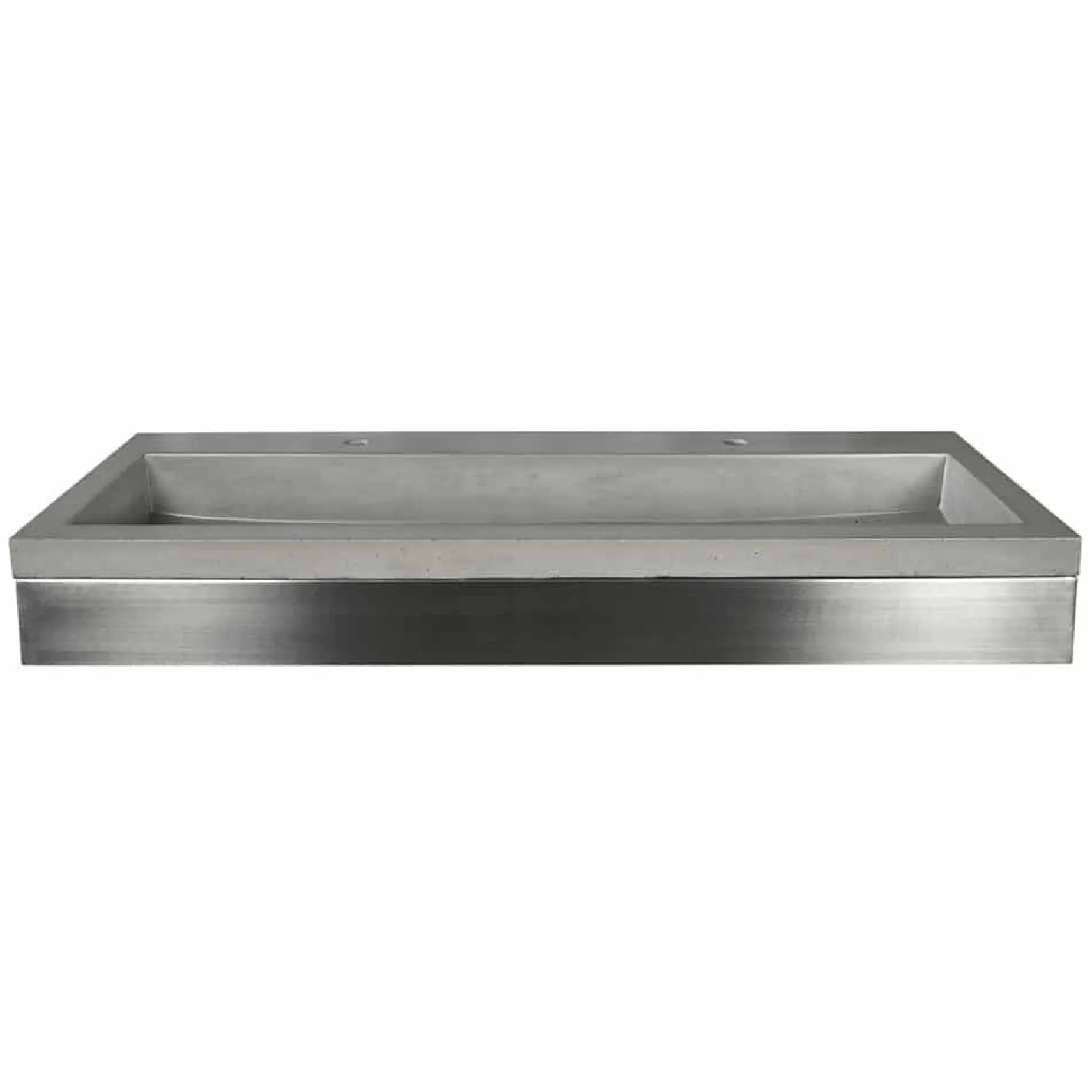 Native Trails 48" Zaca Rectangle Vanity Base with NativeStone Trough Sink in Ash, VNS48S-NSL4819-A
