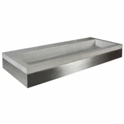 Native Trails 48" Zaca Rectangle Vanity Base with NativeStone Trough Sink in Ash, VNS48S-NSL4819-A