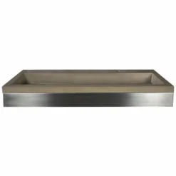 Native Trails 48" Zaca Rectangle Vanity Base with NativeStone Trough Sink in Earth, VNS48S-NSL4819-E