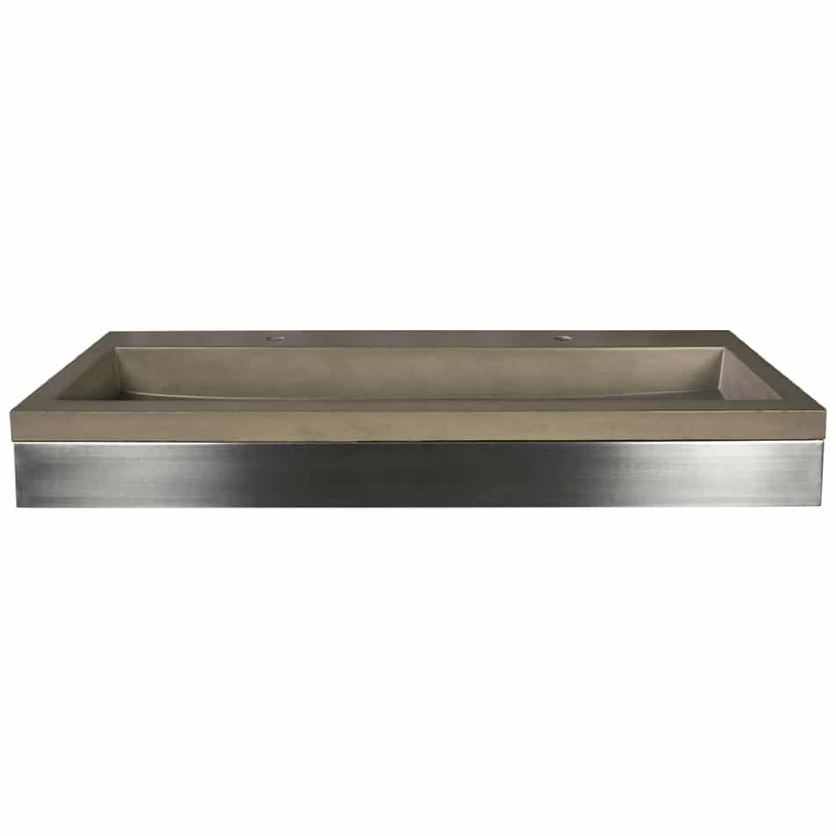 Native Trails 48" Zaca Rectangle Vanity Base with NativeStone Trough Sink in Earth, VNS48S-NSL4819-E