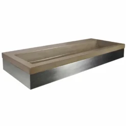 Native Trails 48" Zaca Rectangle Vanity Base with NativeStone Trough Sink in Earth, VNS48S-NSL4819-E