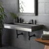 Native Trails 48" Zaca Rectangle Vanity Base with NativeStone Trough Sink in Slate, VNS48S-NSL4819-S