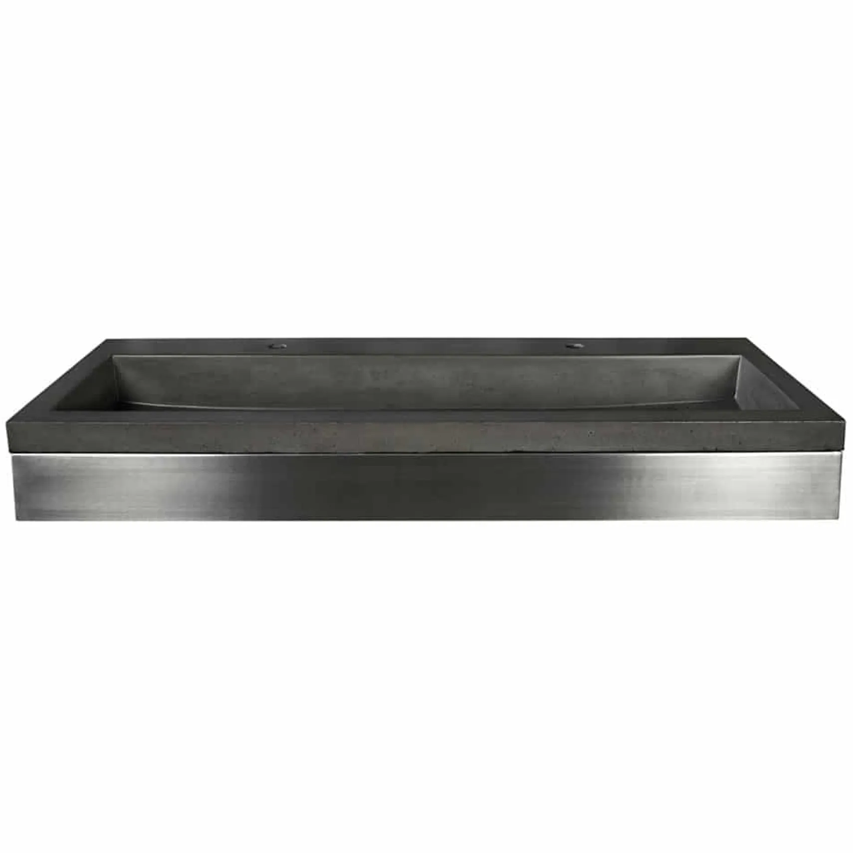 Native Trails 48" Zaca Rectangle Vanity Base with NativeStone Trough Sink in Slate, VNS48S-NSL4819-S