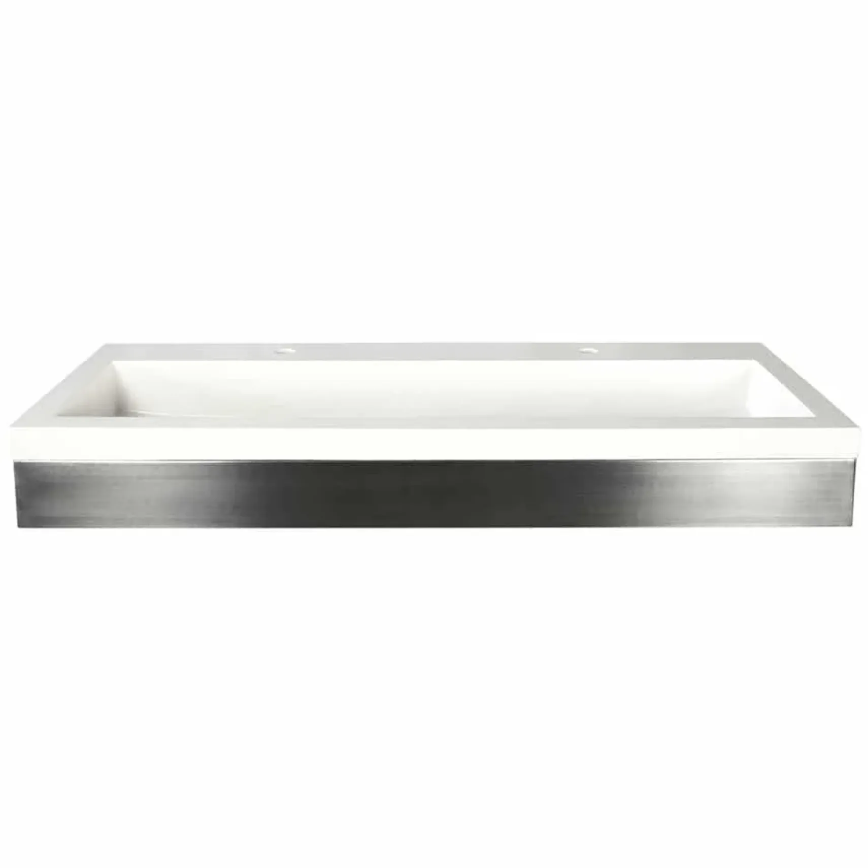 Native Trails 48" Zaca Rectangle Vanity Base with NativeStone Trough Sink in Pearl, VNS48S-NSL4819-P