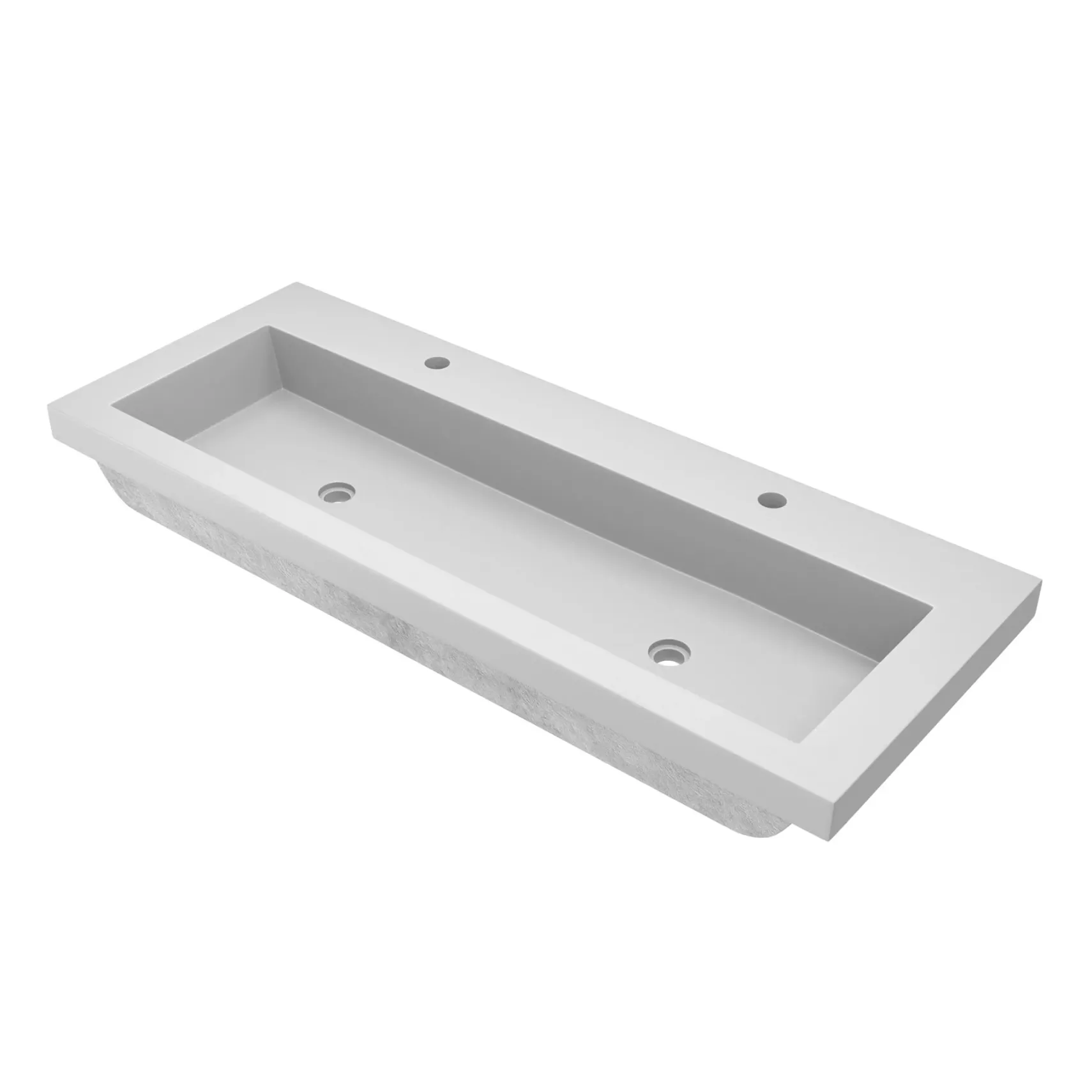 Native Trails 48" Zaca Rectangle Vanity Base with NativeStone Trough Sink in Pearl, VNS48S-NSL4819-P