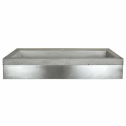 Native Trails 36" Zaca Vanity Base with NativeStone Trough Sink in Ash, VNS36S-NSL3619-A