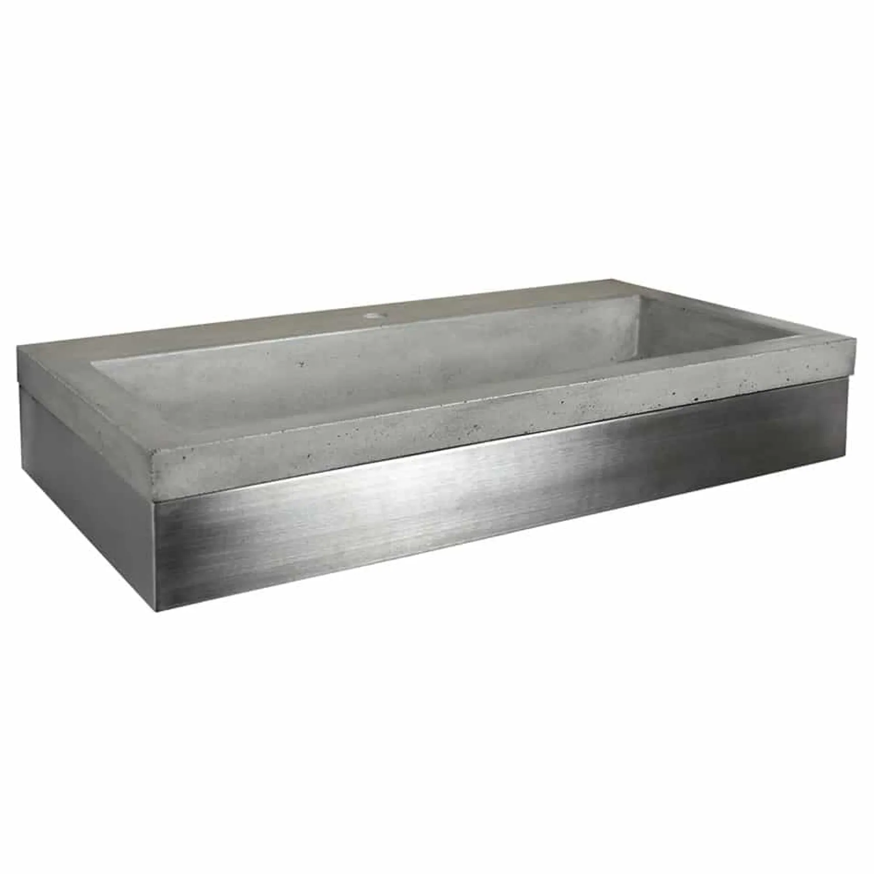 Native Trails 36" Zaca Vanity Base with NativeStone Trough Sink in Ash, VNS36S-NSL3619-A