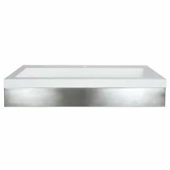 Native Trails 36" Zaca Vanity Base with NativeStone Trough Sink in Pearl, VNS36S-NSL3619-P